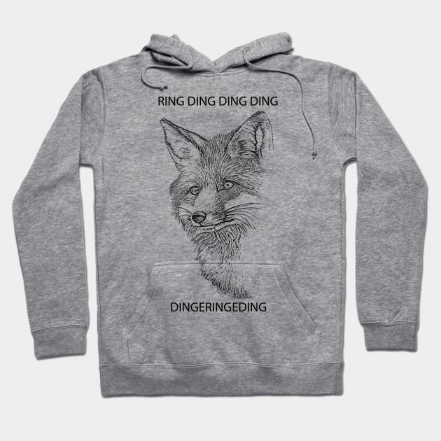 Fox Ring Ding Ding Ding Dingeringeding Hoodie by Matt's Wild Designs